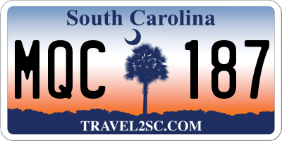 SC license plate MQC187