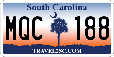 SC license plate MQC188