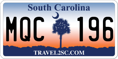SC license plate MQC196