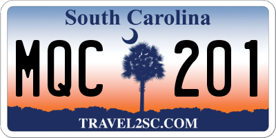 SC license plate MQC201