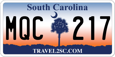 SC license plate MQC217