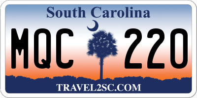 SC license plate MQC220