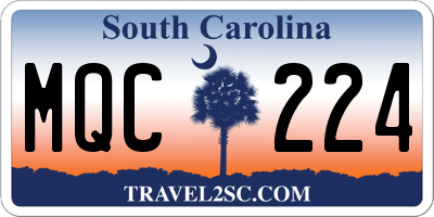 SC license plate MQC224