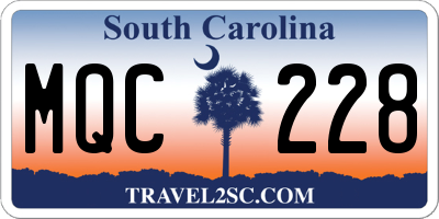 SC license plate MQC228