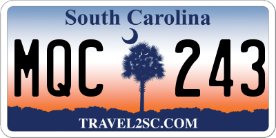SC license plate MQC243
