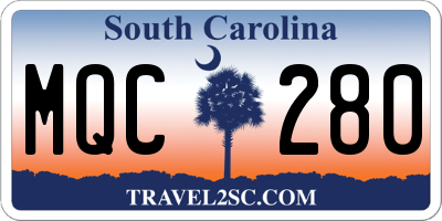 SC license plate MQC280