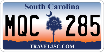 SC license plate MQC285