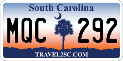 SC license plate MQC292