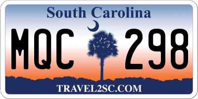 SC license plate MQC298