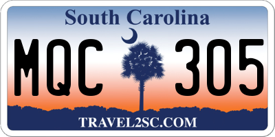 SC license plate MQC305