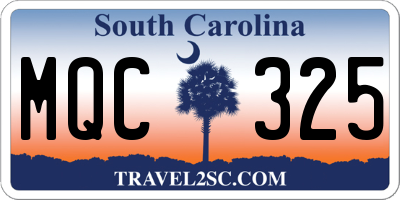 SC license plate MQC325