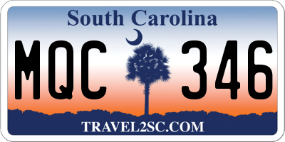 SC license plate MQC346