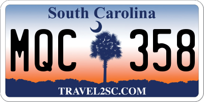 SC license plate MQC358