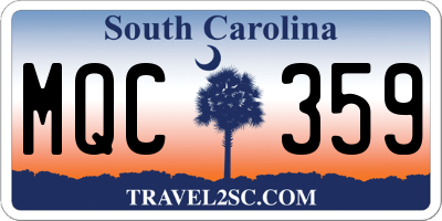 SC license plate MQC359