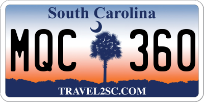 SC license plate MQC360