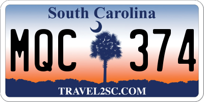 SC license plate MQC374