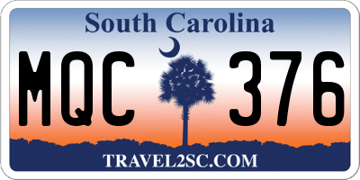 SC license plate MQC376