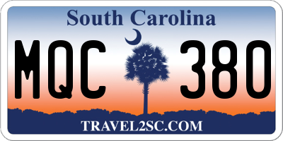 SC license plate MQC380