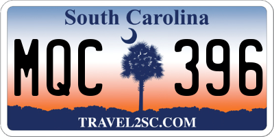 SC license plate MQC396