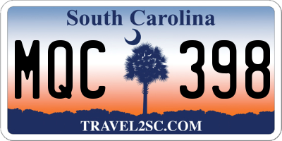 SC license plate MQC398