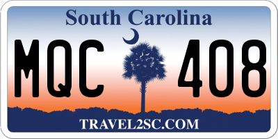 SC license plate MQC408