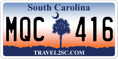 SC license plate MQC416