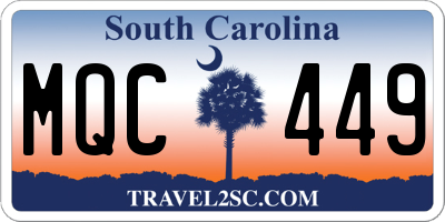 SC license plate MQC449