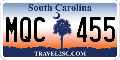 SC license plate MQC455