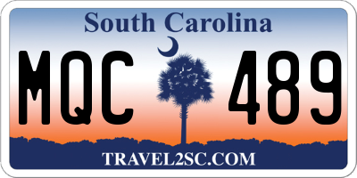 SC license plate MQC489