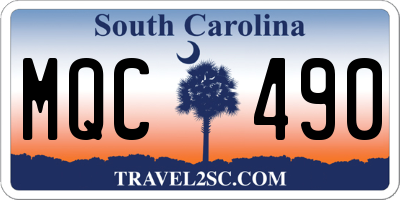 SC license plate MQC490