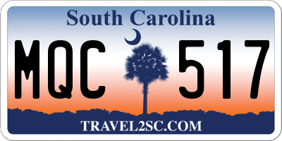 SC license plate MQC517
