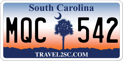 SC license plate MQC542