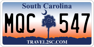 SC license plate MQC547