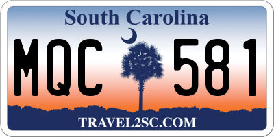 SC license plate MQC581