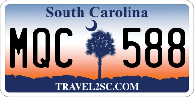 SC license plate MQC588