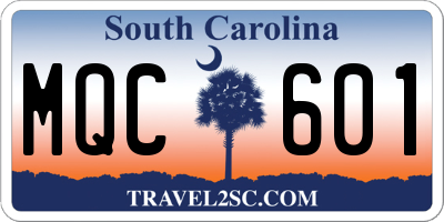 SC license plate MQC601
