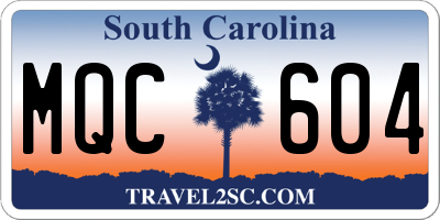 SC license plate MQC604