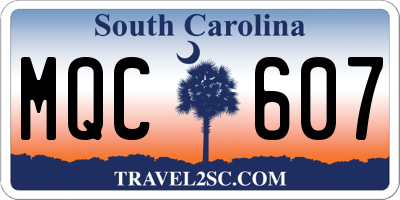 SC license plate MQC607