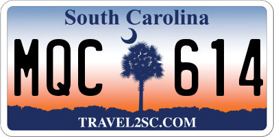 SC license plate MQC614