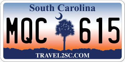 SC license plate MQC615