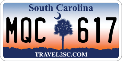 SC license plate MQC617