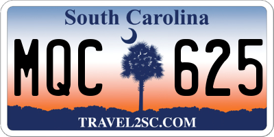 SC license plate MQC625