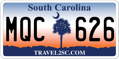 SC license plate MQC626