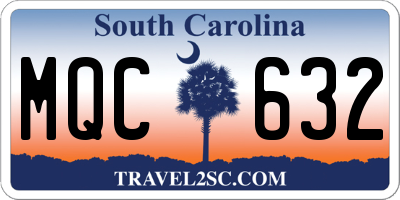 SC license plate MQC632