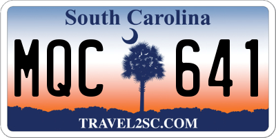 SC license plate MQC641