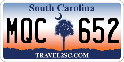 SC license plate MQC652