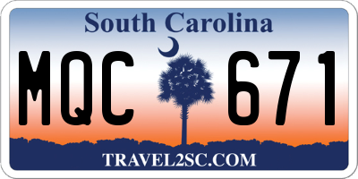 SC license plate MQC671