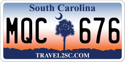 SC license plate MQC676