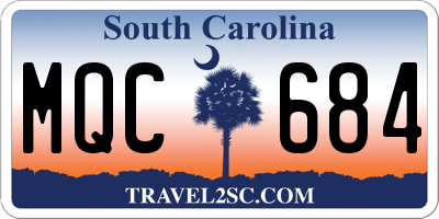 SC license plate MQC684