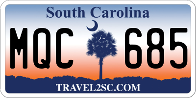 SC license plate MQC685